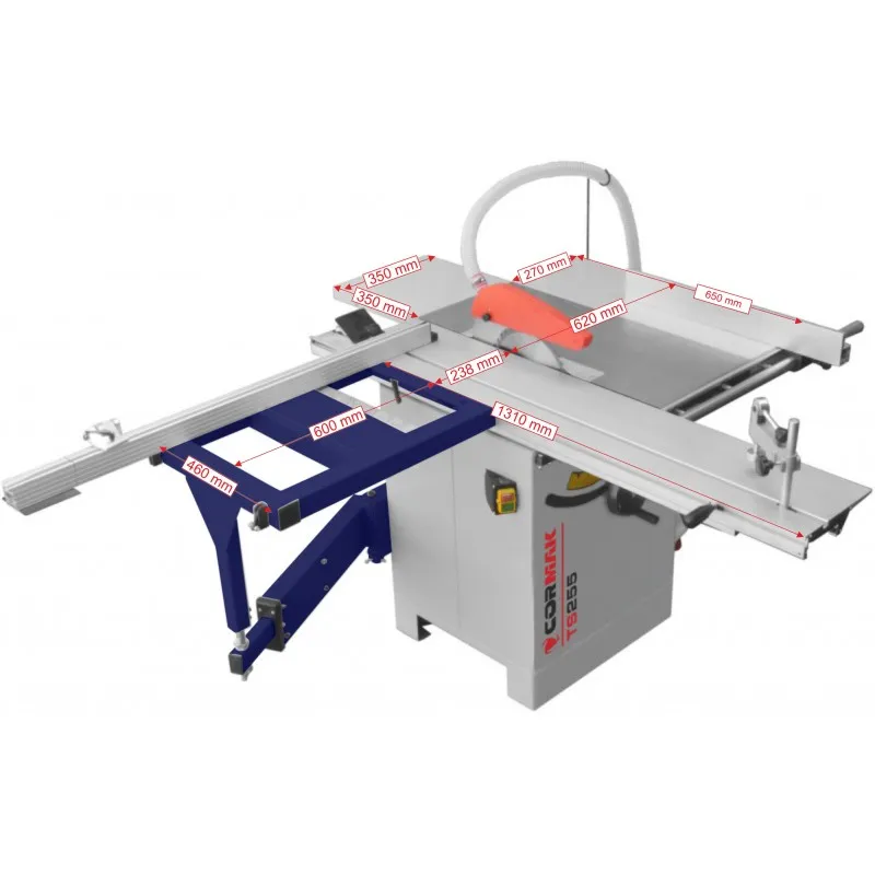 Scie circulaire sur table Cormak TS255 Dimensions