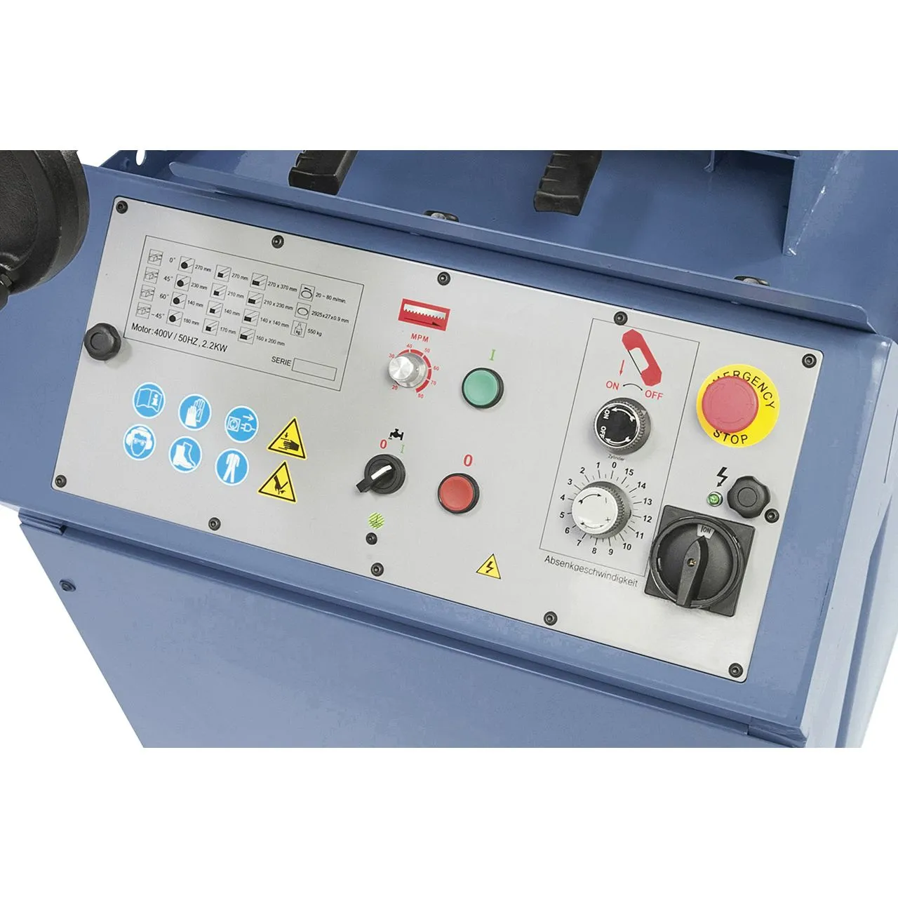 Scie à ruban métaux Bernardo MBS 350 DG-VR PRO réglages