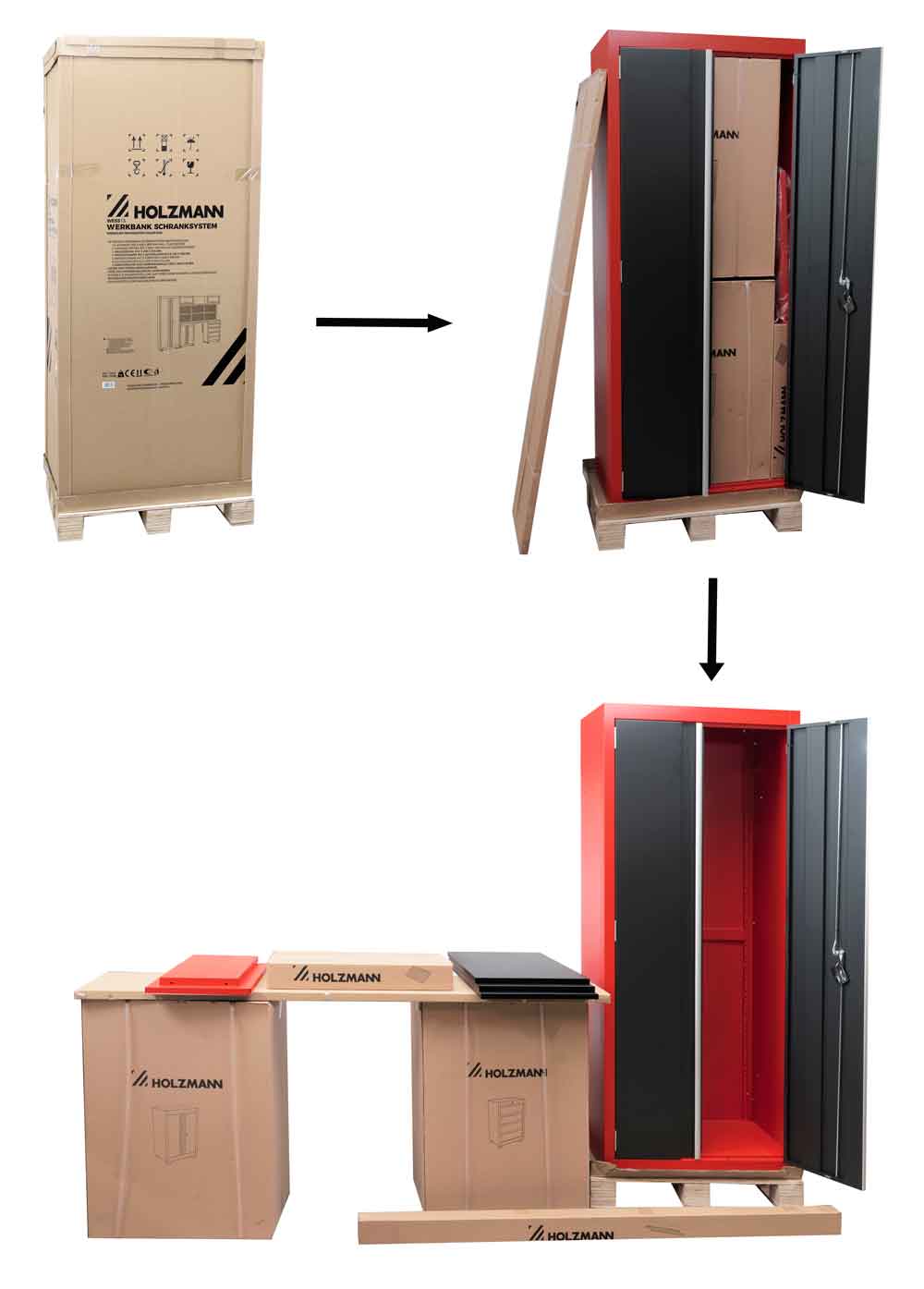 Etabli atelier avec armoires WESS13 Holzmann 05