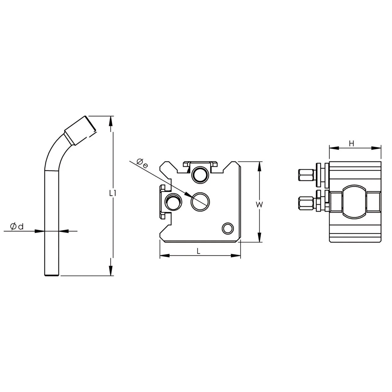 Porte-outils à changement rapide Bernardo taille 20 Dimensions