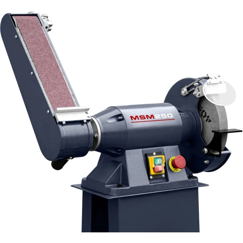 Ponceuse à bande et Meule d'établi industrielle MSM250 avec socle- 400v;