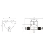 Chariot porte palan 2000kg PT20-2