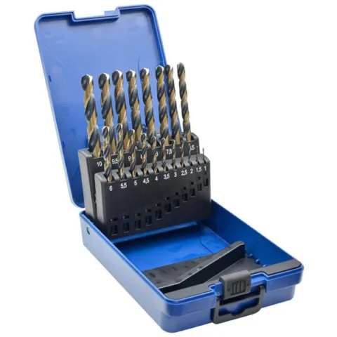 Coffret de forets HSS Gold 1 à 10mm - 19 pièces