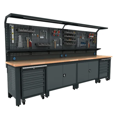 Etabli atelier métallique avec rangement VWBG03
