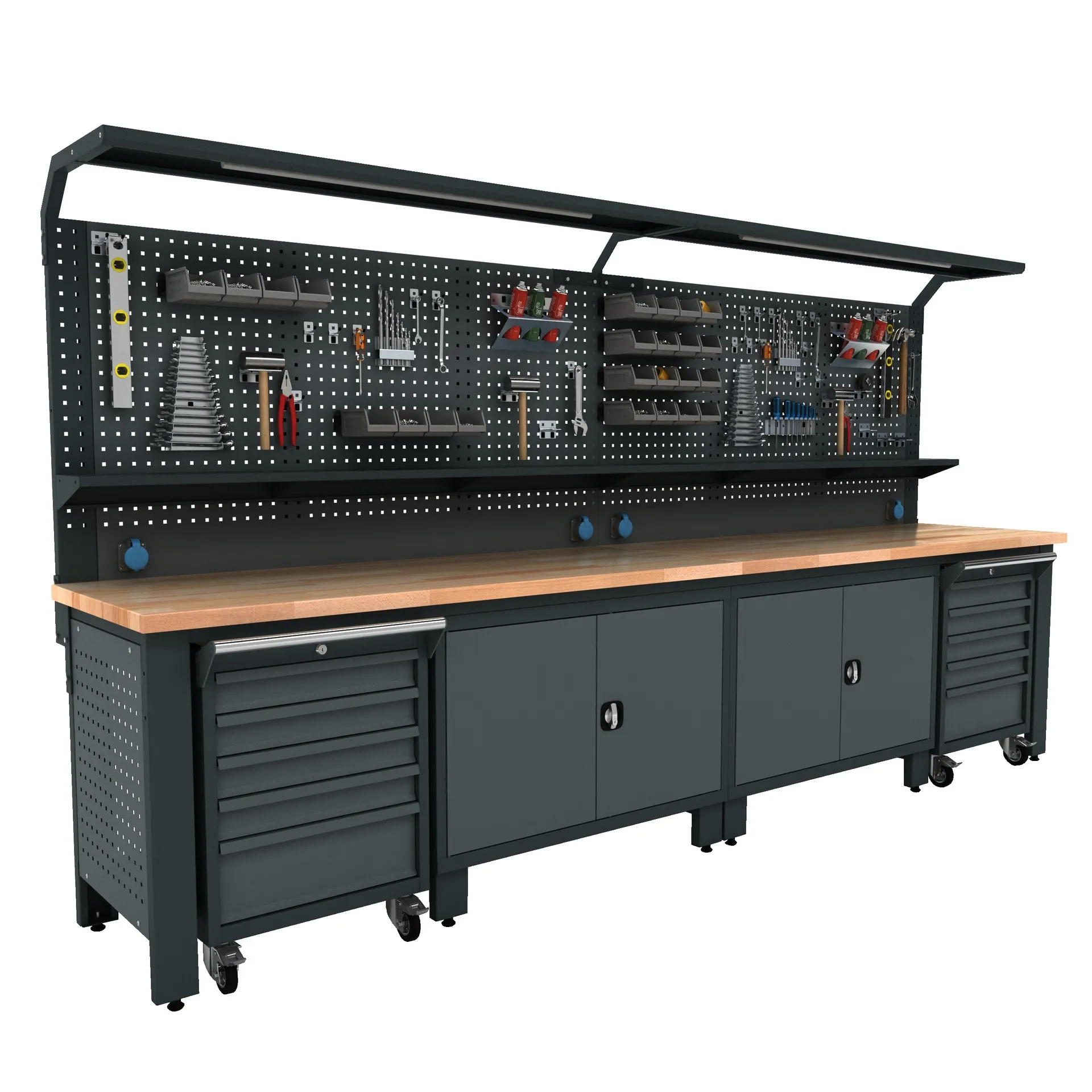 Etabli atelier métallique avec rangement VWBG03