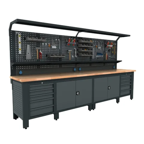 Etabli atelier métallique avec rangement VWBG04