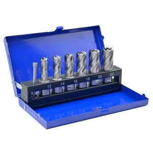 Set de fraises pour perceuses magnétiques HSS Weldon - 7 pièces
