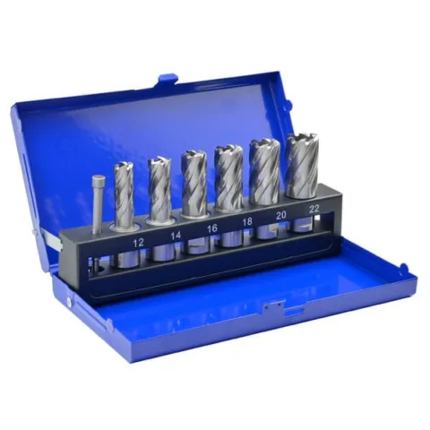 Set de fraises pour perceuses magnétiques HSS Weldon - 7 pièces