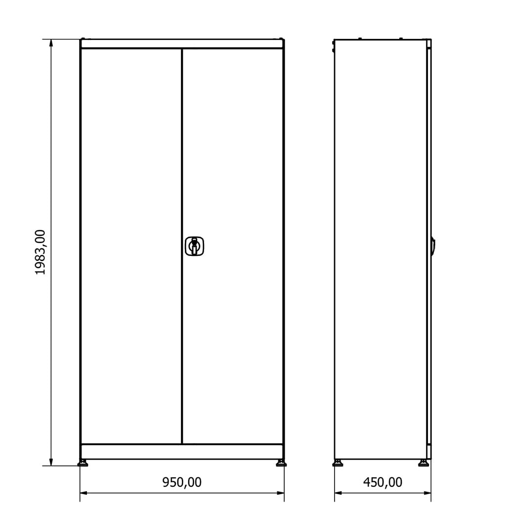 Armoire d'atelier 2 portes + 2 tiroirs VBG95D2L 04