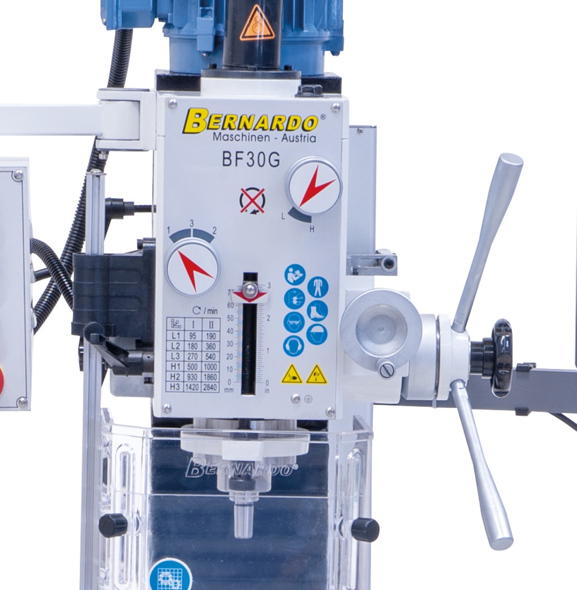 Perceuse fraiseuse Bernardo BF 30 G avec indicateur digital 3 axes DT 40