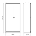 Armoire d'atelier industriel 2 portes 4 tiroirs incl. 51 bacs