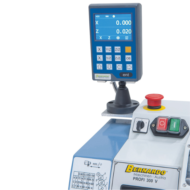 Tour d'établi Bernardo Profi 300 V 230 V avec indicateur digital 2 axes DT 40 12