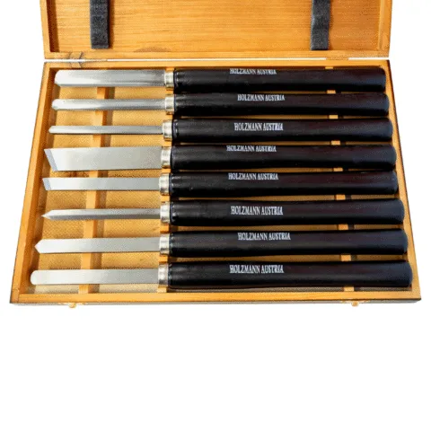 Coffret de 8 outils de tournage H8TLG de Holzmann