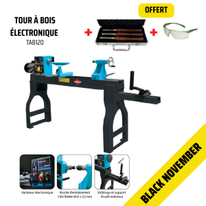 Tour à bois électronique Leman 1200mm TAB120 230v - Black November