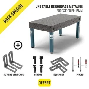 Pack de démarrage Table de soudage Metalius 2000x1000mm Ép.12mm