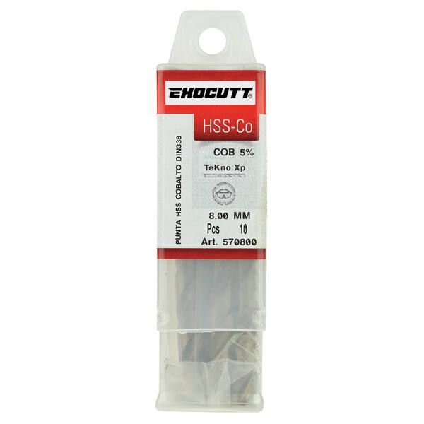 Foret métal HSS Cobalt 5% M35 DIN338 Exocutt® - Inox standard 05